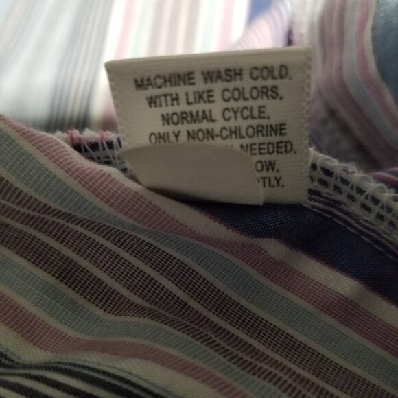 Merona Women's Blouse XL Button Up Long Sleeve Stripe - Picture 2 of 6